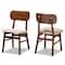 Baxton Studio Euclid Mid-Century Modern Sand Fabric and Walnut Brown Finished Wood 2-Piece Dining Chair Set 184-11648-Zoro - alternate 1